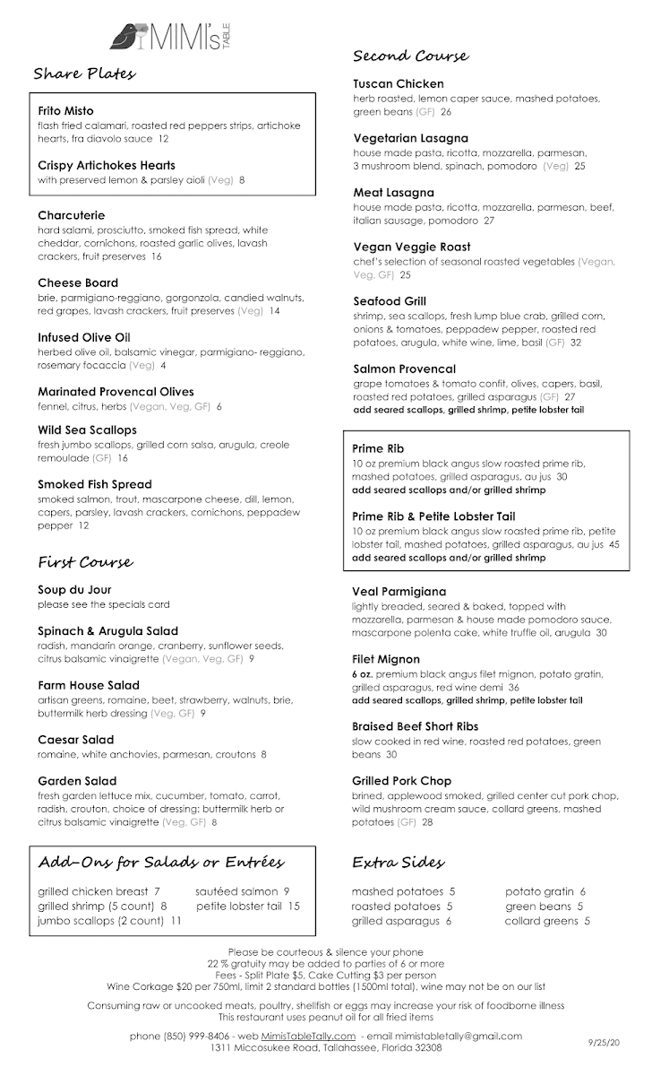Menu - Mimi's Table photo 3